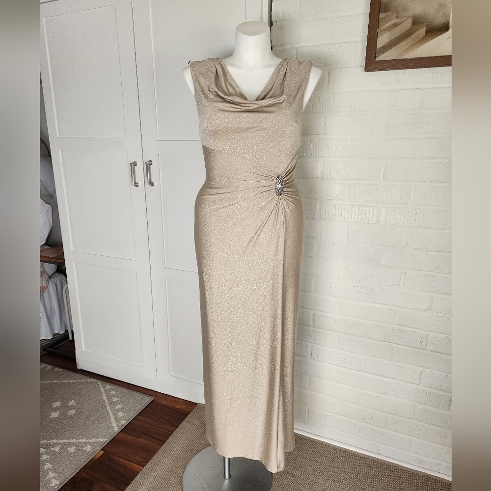 Lauren Ralph Lauren Gold Shimmer Gown – Size 12